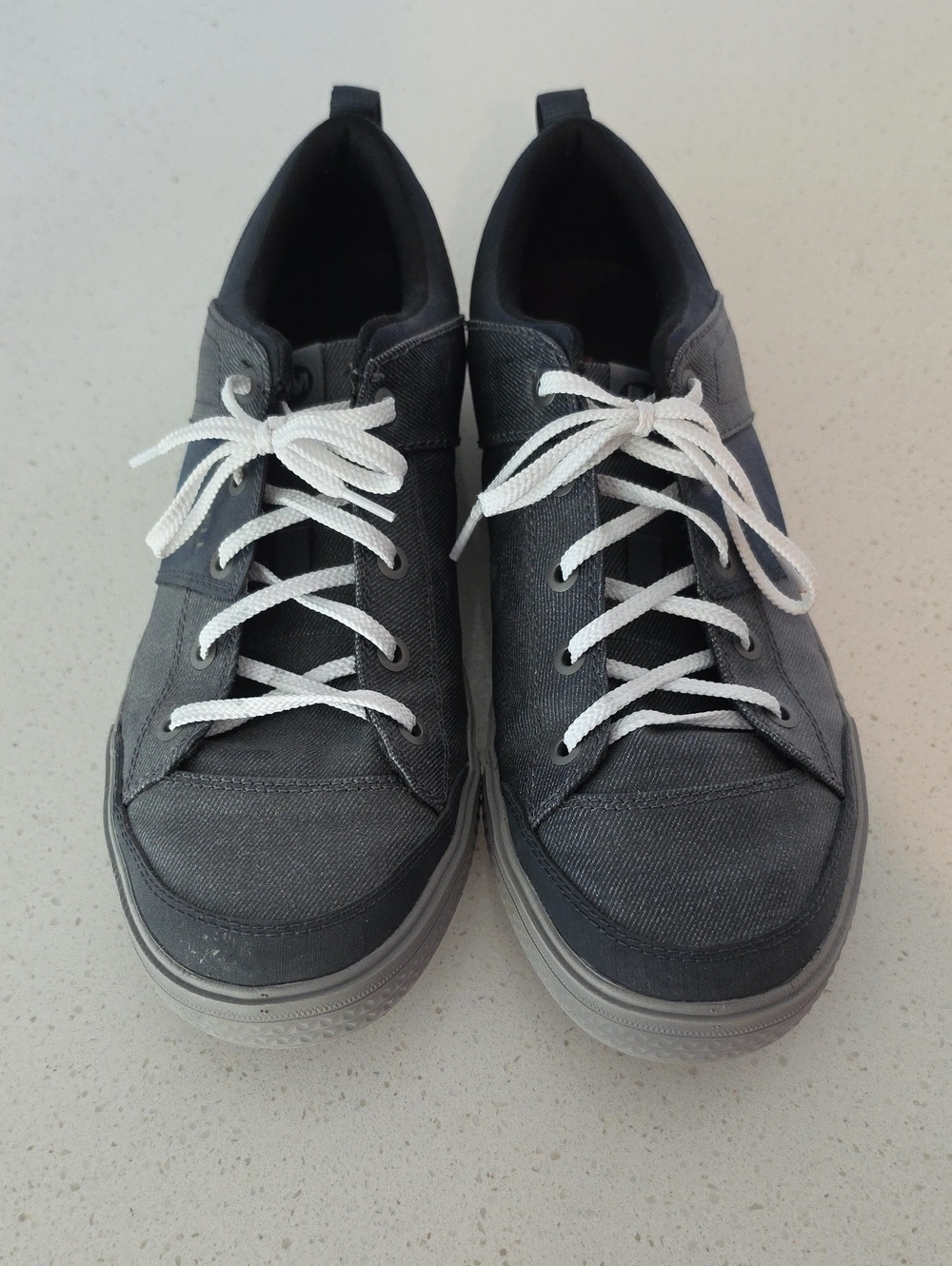 Merrell Gray Canvas Lace-Up Sneakers with White Laces